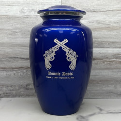 Customer Gallery - Revolver Pistol Cremation Urn - Midnight Blue