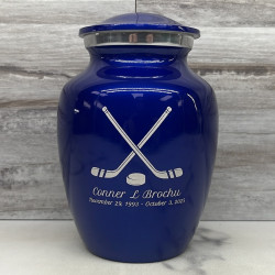 Customer Gallery - Hockey Sticks Sharing Urn - Midnight Blue