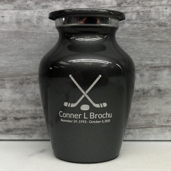 Customer Gallery - Hockey Sticks Keepsake Urn - Gunmetal Gray