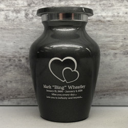 Customer Gallery - Loving Hearts Keepsake Urn - Gunmetal Gray