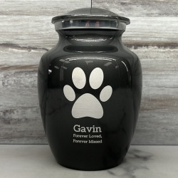Customer Gallery - Small Paw Print Pet Cremation Urn - Gunmetal Gray