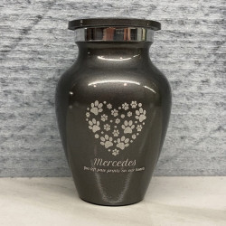 Customer Gallery - Keepsake Pawprint Heart Pet Cremation Urn - Gunmetal Gray