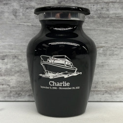 Customer Gallery - Boat Keepsake Urn - Jet Black