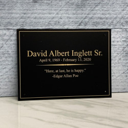 Customer Gallery - DIY Cremation Urn Plate - Black - 5.75" w x 4.25" h