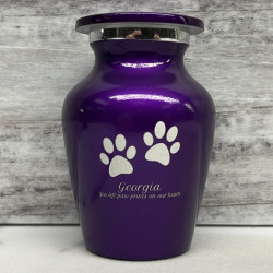 Customer Gallery - Keepsake Pawprints Pet Cremation Urn - Purple Luster