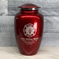 Customer Gallery - Firefighter Cremation Urn - Ruby Red
