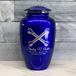 Customer Gallery - Mechanic Wrench Cremation Urn - Midnight Blue