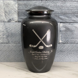 Customer Gallery - Hockey Sticks Cremation Urn - Gunmetal Gray