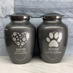 Customer Gallery - Large Angel Paw Pet Cremation Urn - Gunmetal Gray