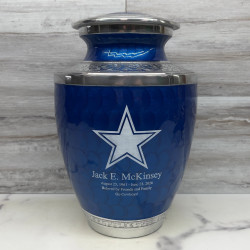 Customer Gallery - Dallas Star Cremation Urn - Royal Blue