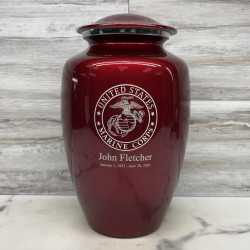 Customer Gallery - Marine Corps Cremation Urn - Ruby Red