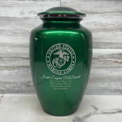 Customer Gallery - Marine Corps Cremation Urn - Shamrock Green