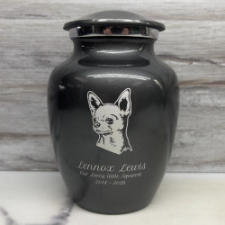 Customer Gallery - Small Chihuahua Dog Cremation Urn - Gunmetal Gray
