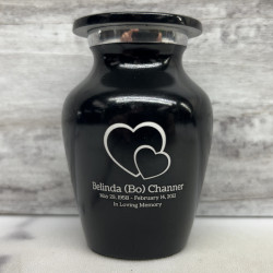 Customer Gallery - Loving Hearts Keepsake Urn - Jet Black