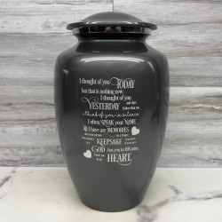 Customer Gallery - I Thought Of You Today Cremation Urn - Gunmetal Gray