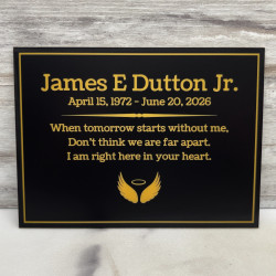 Customer Gallery - DIY Cremation Urn Plate - Black - 5.75" w x 4.25" h