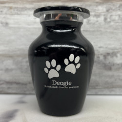 Customer Gallery - Keepsake Pawprints Pet Cremation Urn - Jet Black
