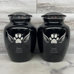 Customer Gallery - Small Angel Wings Pet Cremation Urn - Jet Black