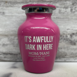 Customer Gallery - It's Awfully Dark In Here Keepsake Urn - Rose Pink
