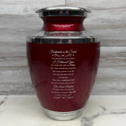 Customer Gallery - Footprints In the Sand Cremation Urn - Rose Red
