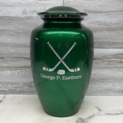 Customer Gallery - Hockey Sticks Cremation Urn - Shamrock Green