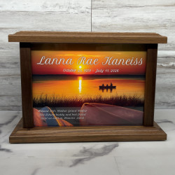 Customer Gallery - Lake Sunset Cremation Urn - Prestige Walnut