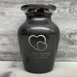 Customer Gallery - Loving Hearts Keepsake Urn - Gunmetal Gray
