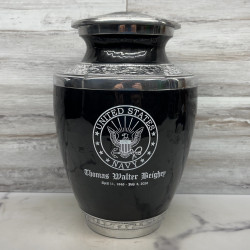 Customer Gallery - Navy Cremation Urn - Ebony Black
