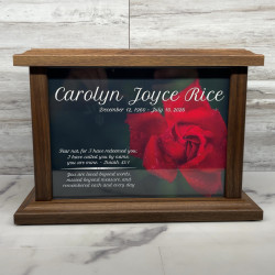 Customer Gallery - Rose Cremation Urn - Prestige Walnut