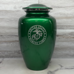Customer Gallery - Marine Corps Cremation Urn - Shamrock Green