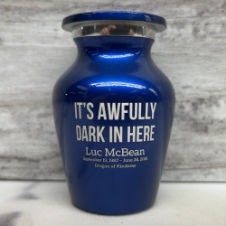 Customer Gallery - It's Awfully Dark In Here Keepsake Urn - Midnight Blue