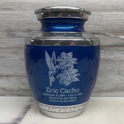 Customer Gallery - Hummingbird Flowers Sharing Urn - Royal Blue