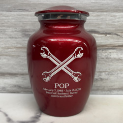 Customer Gallery - Mechanic Wrench Sharing Urn - Ruby Red