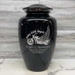 Customer Gallery - Riding with Angels Motorcycle Cremation Urn - Jet Black