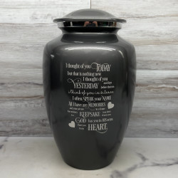 Customer Gallery - I Thought Of You Today Cremation Urn - Gunmetal Gray