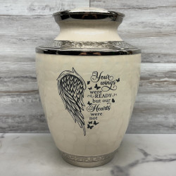 Customer Gallery - Your Wings Were Ready Cremation Urn - Radiant White