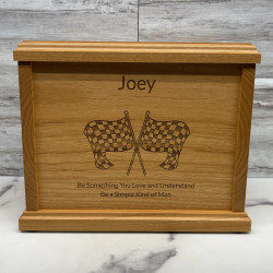 Customer Gallery - Checkered Flag Cremation Urn - Signature Alder