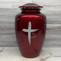 Customer Gallery - Dust to Dust Cross Cremation Urn - Ruby Red