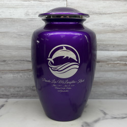 Customer Gallery - Dolphin Cremation Urn - Purple Luster