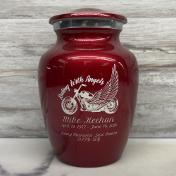 Customer Gallery - Riding with Angels Motorcycle Sharing Urn - Ruby Red
