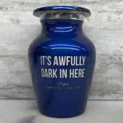 Customer Gallery - It's Awfully Dark In Here Keepsake Urn - Midnight Blue