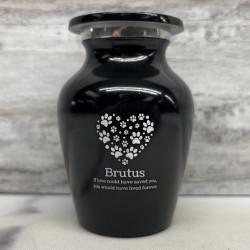 Customer Gallery - Keepsake Pawprint Heart Pet Cremation Urn - Jet Black