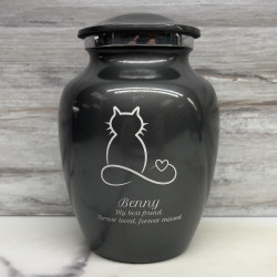 Customer Gallery - Infinite Love Cat Cremation Urn - Gunmetal Gray