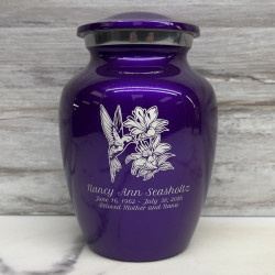Customer Gallery - Hummingbird Flowers Sharing Urn - Purple Luster