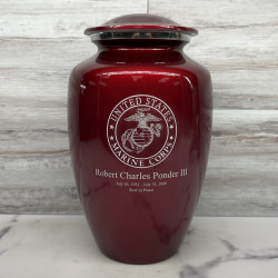 Customer Gallery - Marine Corps Cremation Urn - Ruby Red