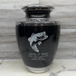 Customer Gallery - Bass Fishing Cremation Urn - Ebony Black