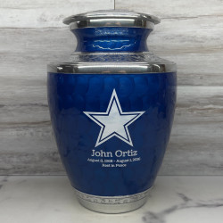 Customer Gallery - Dallas Star Cremation Urn - Royal Blue