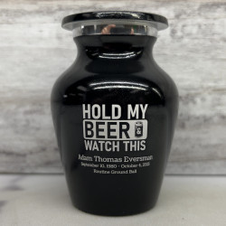 Customer Gallery - Hold My Beer Watch This Keepsake Urn - Jet Black