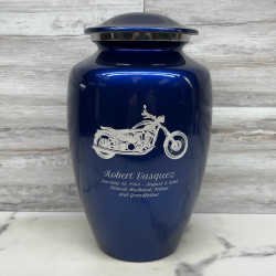 Customer Gallery - Motorcycle Cremation Urn - Midnight Blue