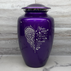 Customer Gallery - Your Wings Were Ready Cremation Urn - Purple Luster